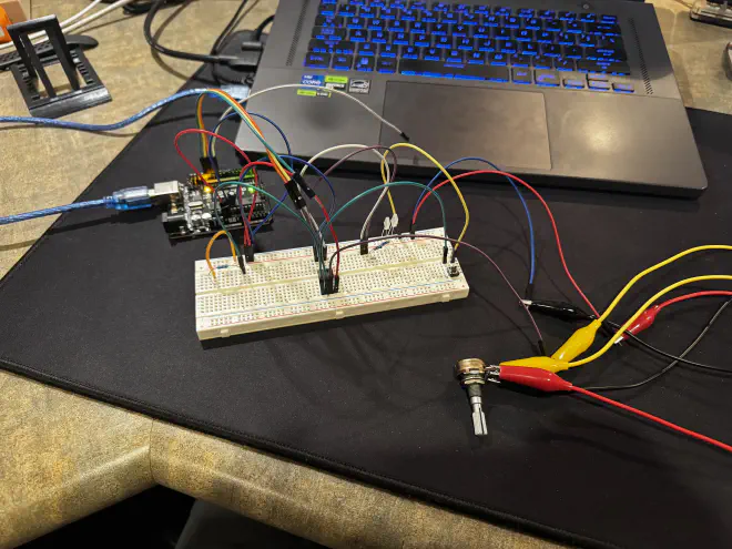 The circuit design process on a breadboard