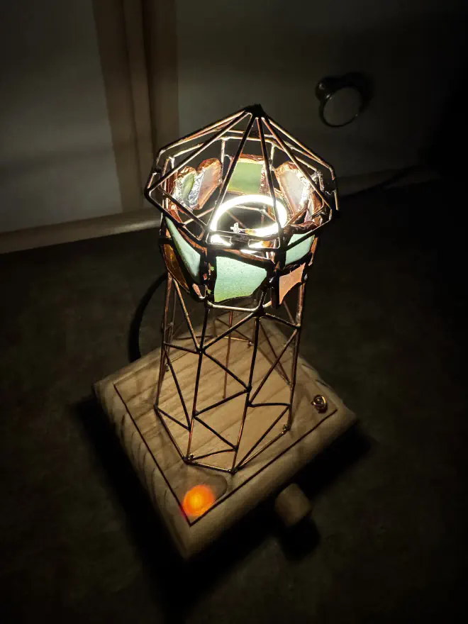 Top view of the lighthouse showing the flexible filament LED